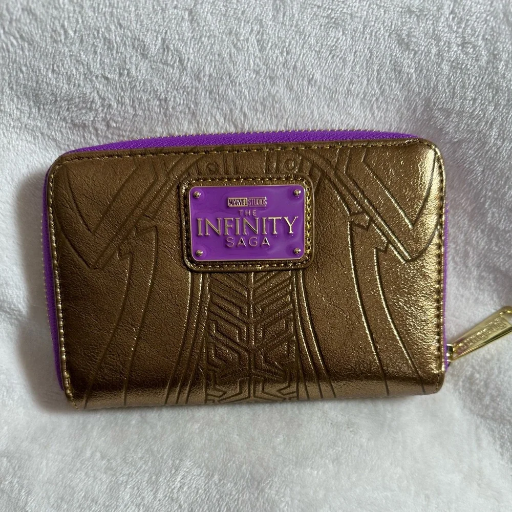 Loungefly Gold Infinity Gauntlet Wallet with Multicolor Accents